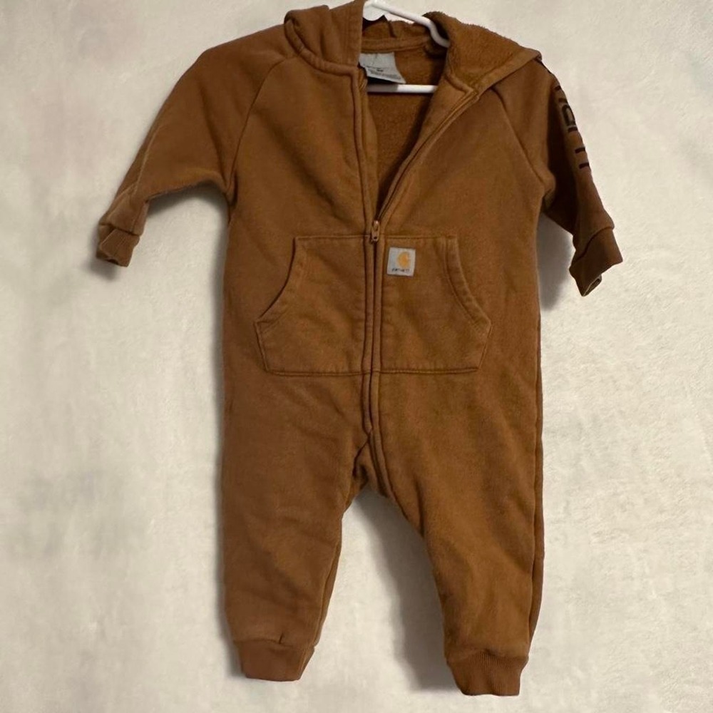 Carhartt brown baby jumpsuit size 6M